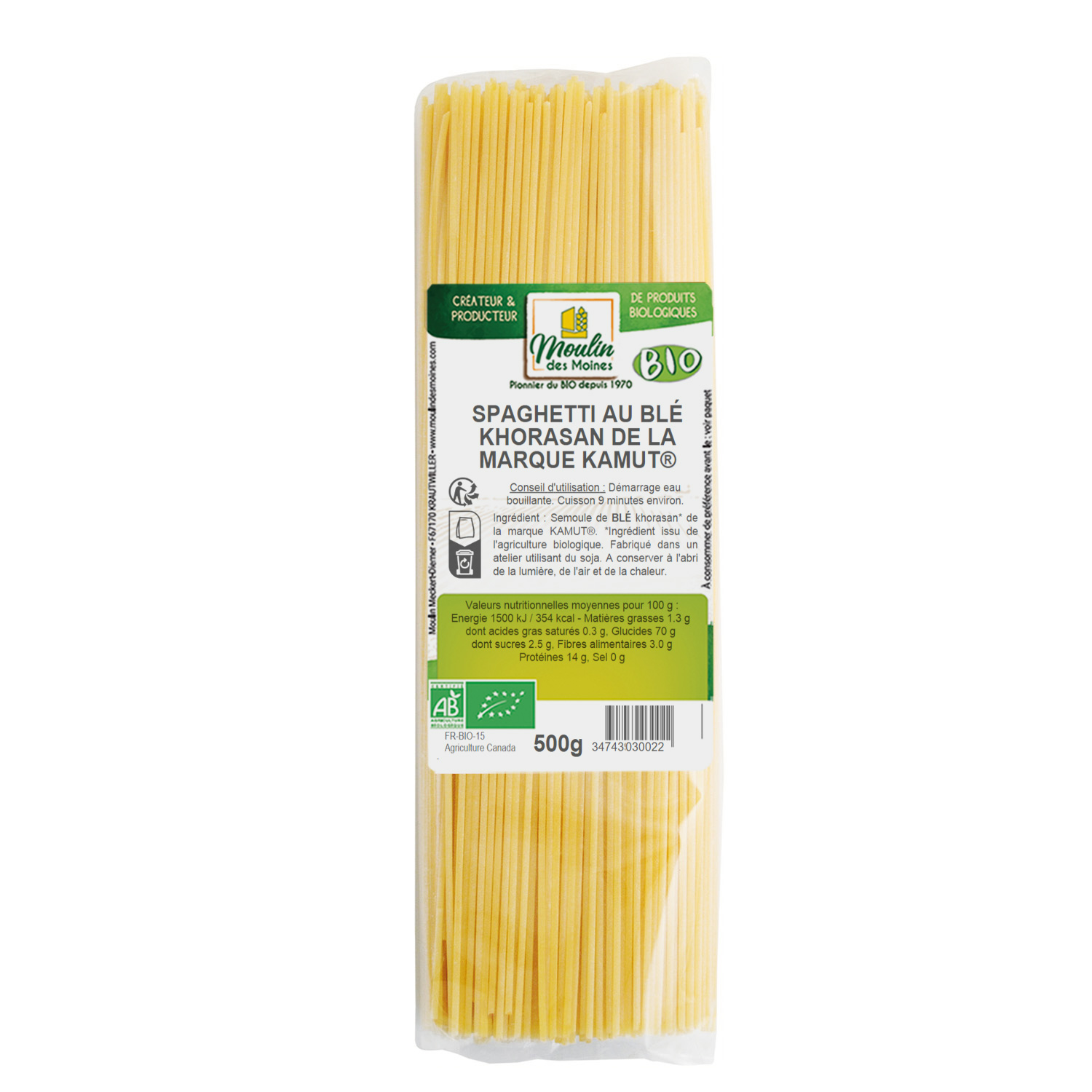 Spaghettis au kamut bio - 500g
