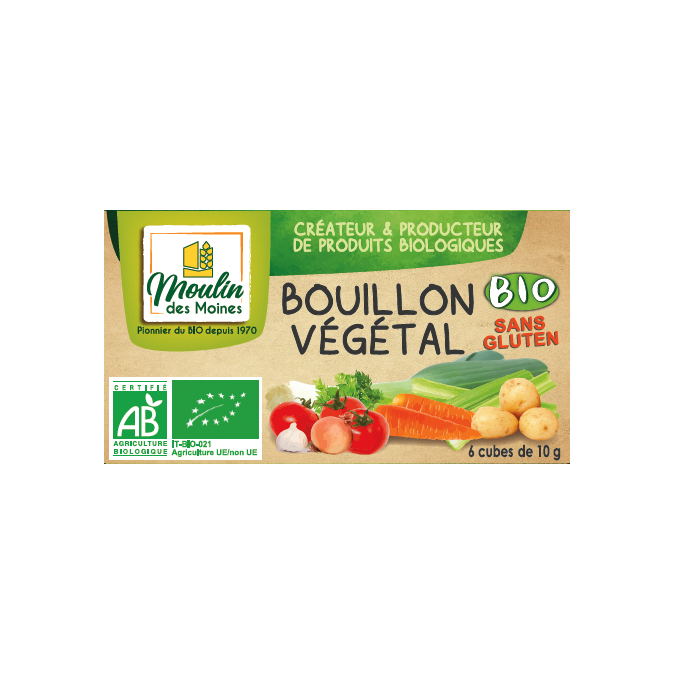 Bouillon végétal soluble cube bio - 60g