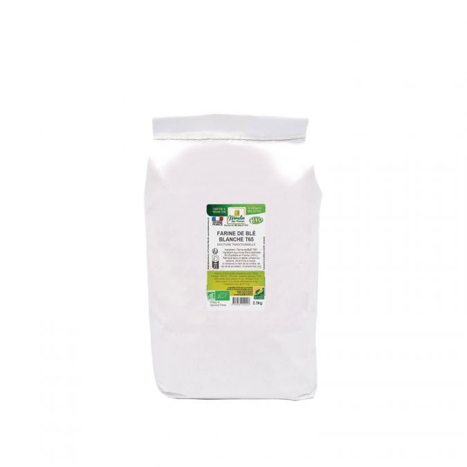 Farine de blé blanche T65 bio équitable en France - 2.5kg