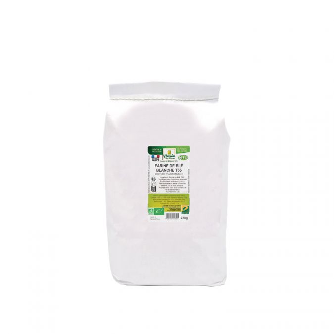 Farine de blé blanche T55 bio équitable en France - 2,5kg