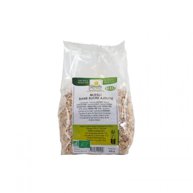 Muesli sans sucre ajouté bio - 500g