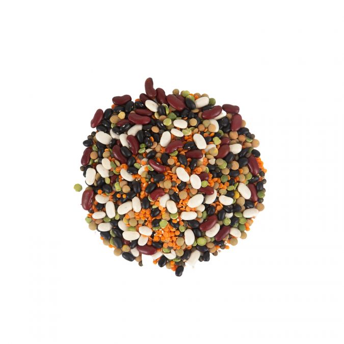 Mélange des Andes bio (Quinoa, haricots blancs (lingots), haricots noirs, haricots rouges Kidney, lentilles vertes, lentilles rouges corail, lentilles blondes, pois cassés) - 5 kg