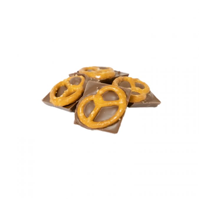 Sujet carrés gourmands & bretzels chocolat au lait 100g n°469 bio