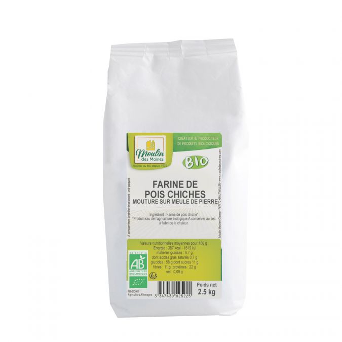 Farine de pois chiches meule de pierre 2.5Kg bio