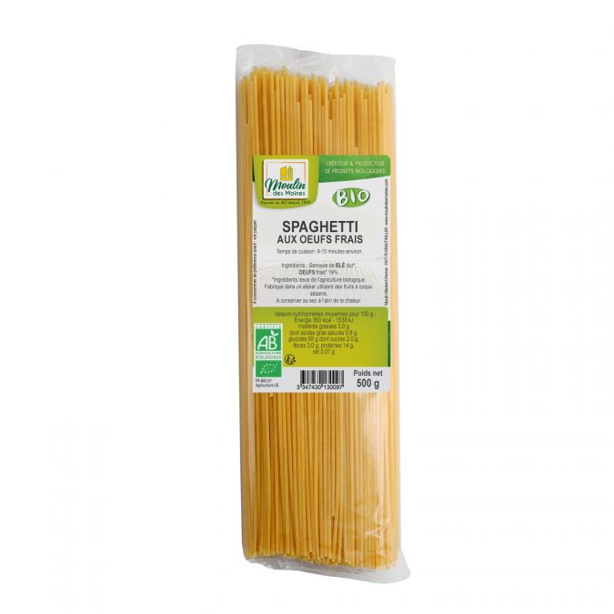 Spaghettis aux oeufs 19%  500g bio