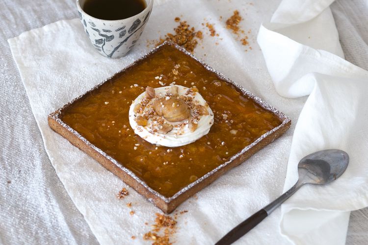 Tarte à la châtaigne et citrouille