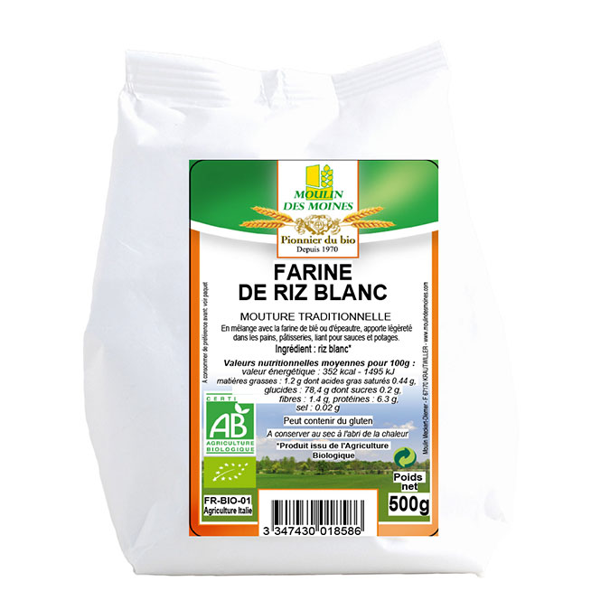 Farine de riz blanche 500g bio