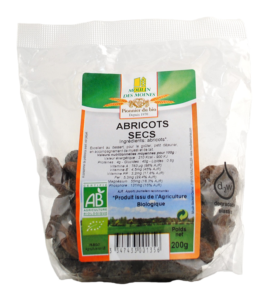 Abricots secs entiers 200g bio