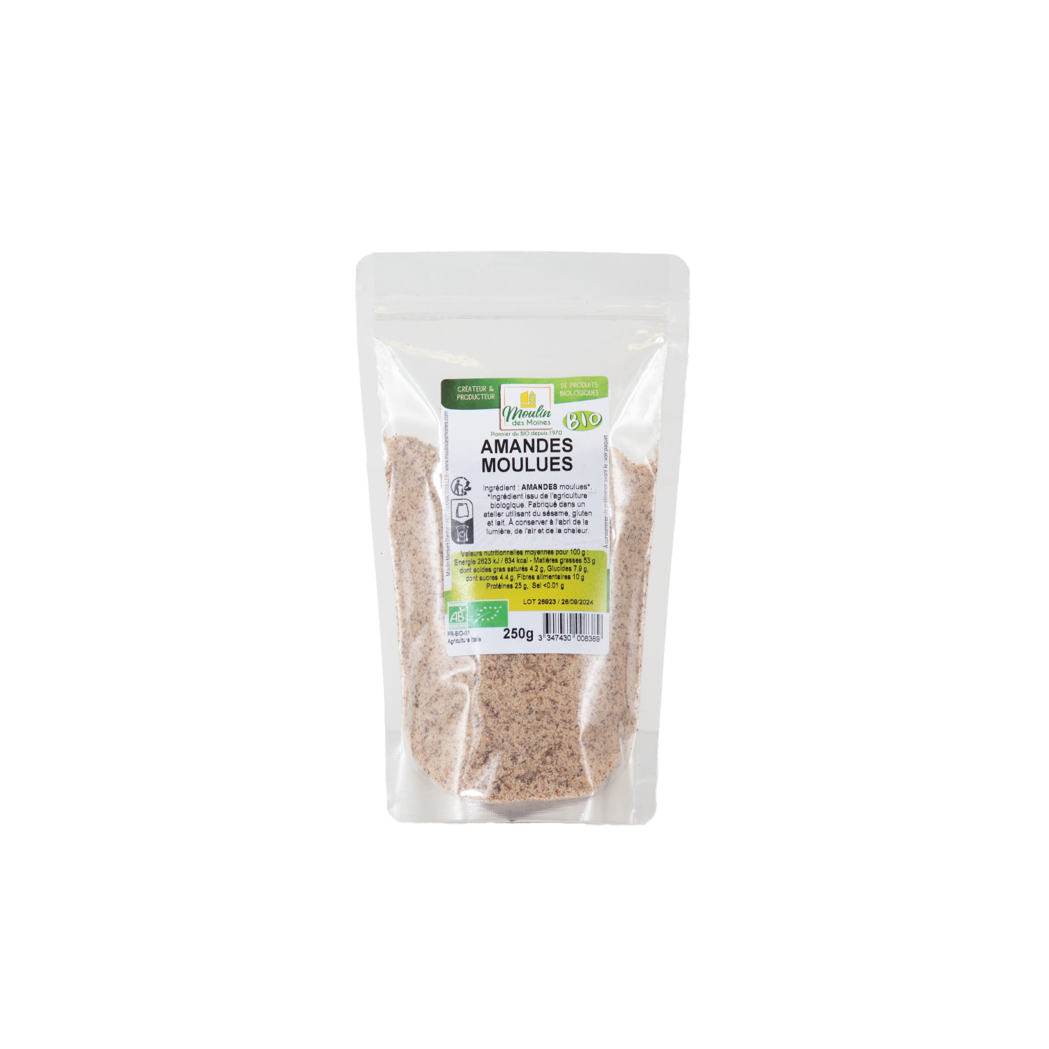 Amandes moulues 250g bio