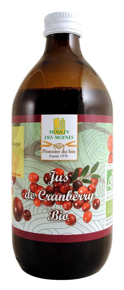 Jus de canneberge bio, 100% pur et sans sucre ajouté