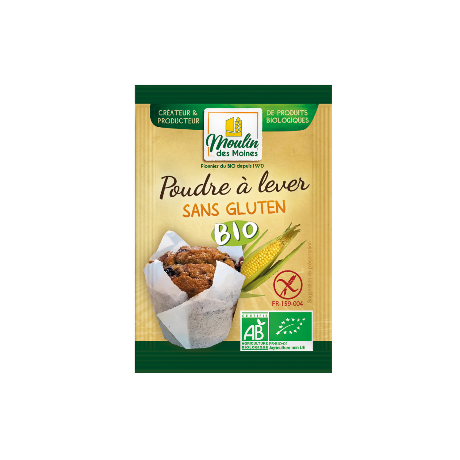 Poudre à lever sans gluten 8x10g bio
