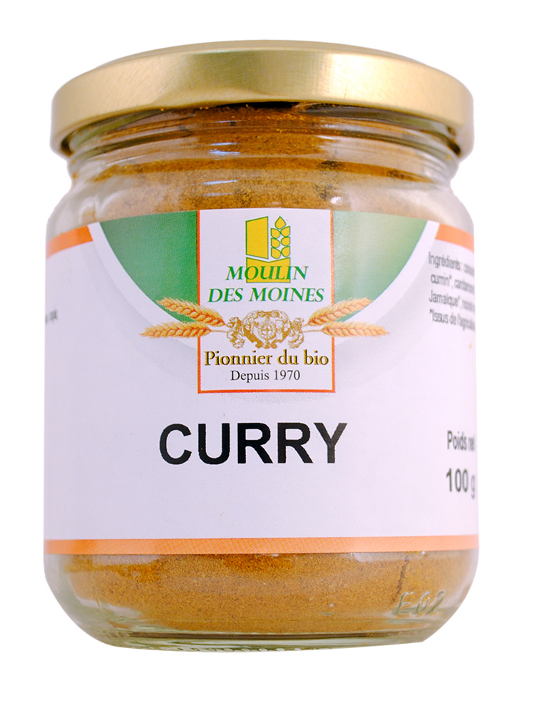 Curry poudre pot en verre 100g bio