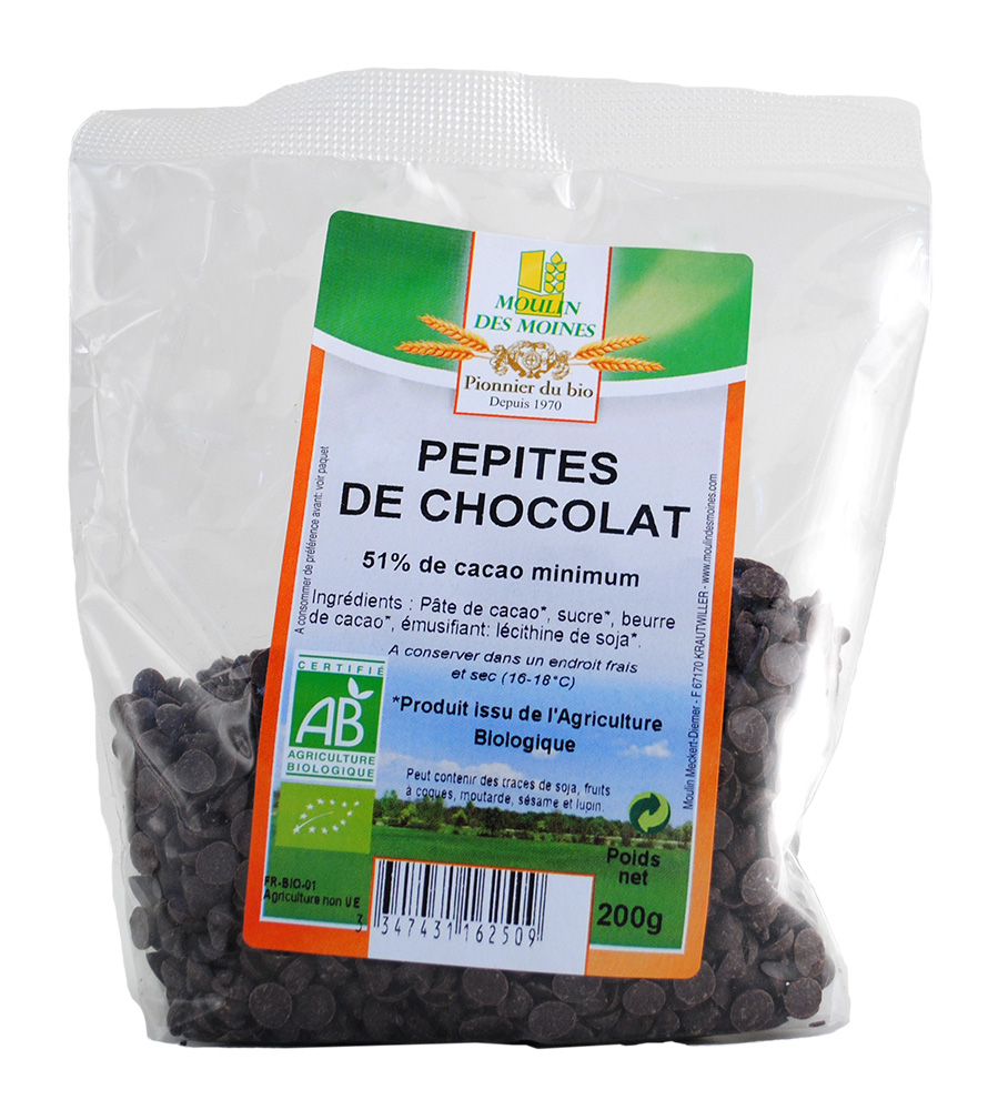 Pépites de chocolat noir 62% 200g bio