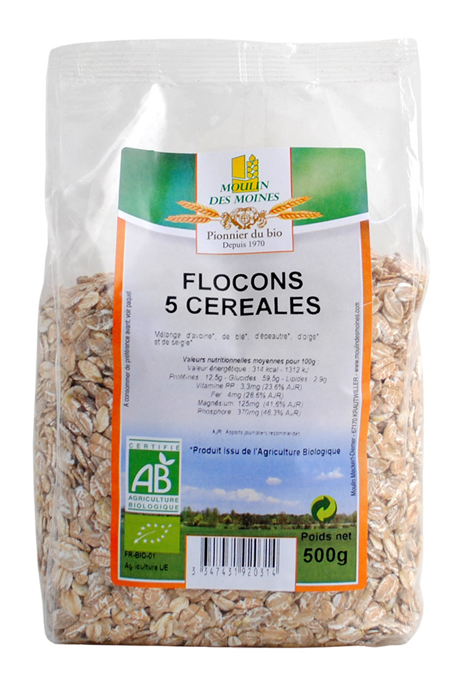 Flocons 5 céréales 500g bio