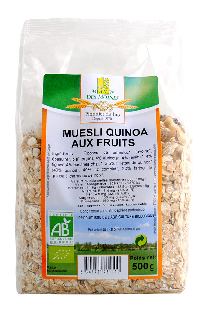 Muesli quinoa et fruits 500g bio