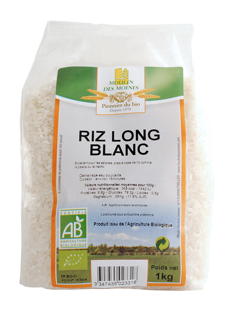 Riz long blanc 1kg bio
