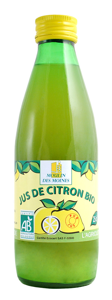 Jus de citron 100% pur jus 25cl bio