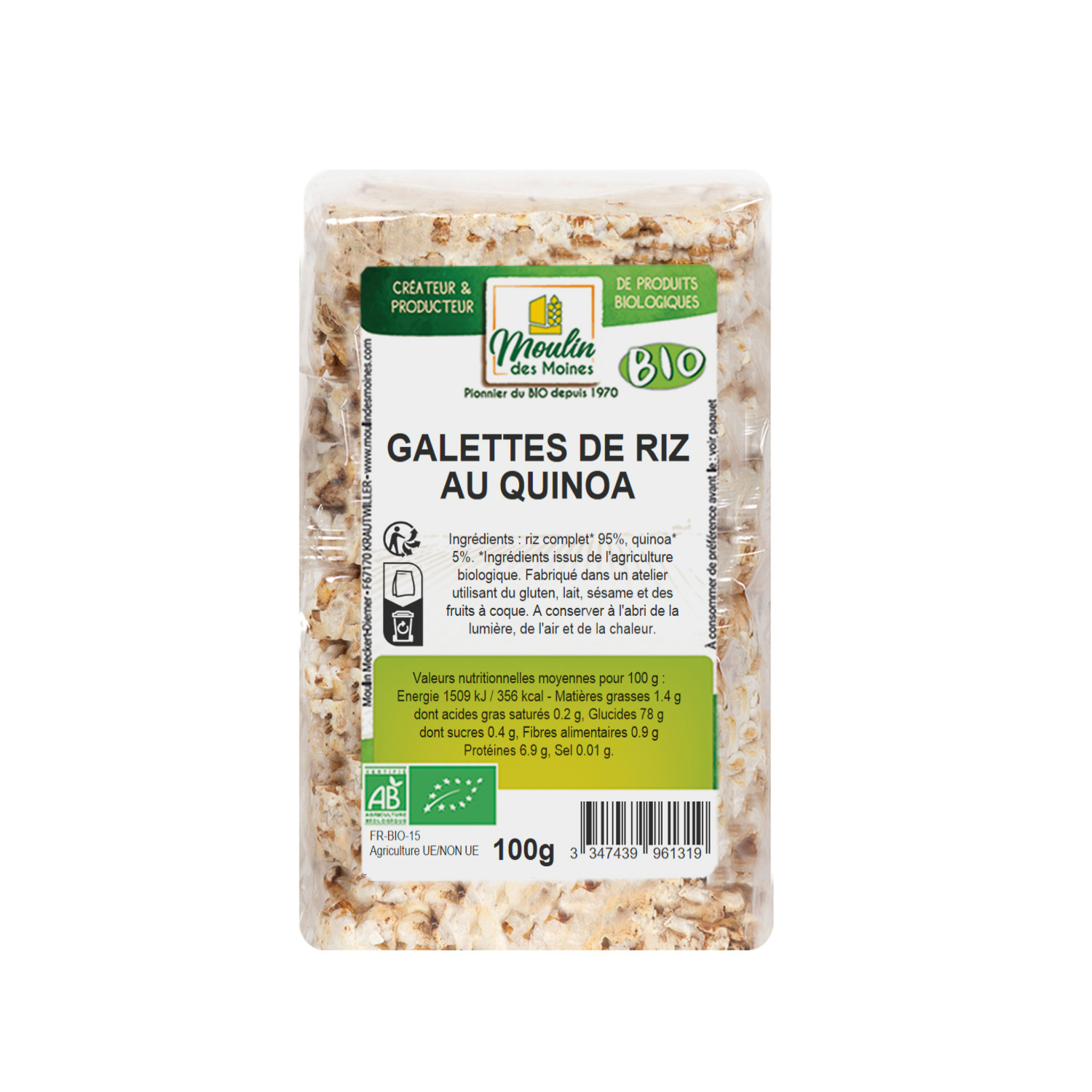 Galettes de riz au quinoa bio - 100g