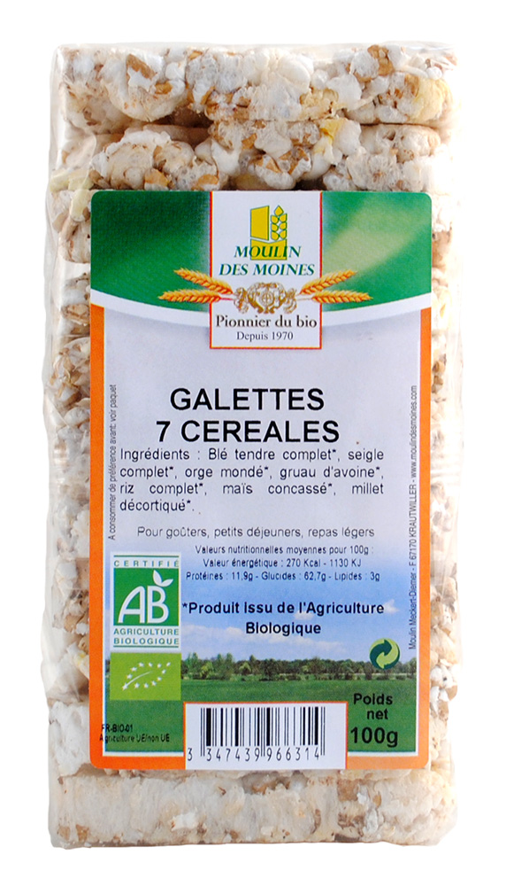 Galettes 7 céréales 100g bio