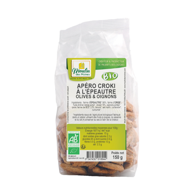 Apéro croki épeautre oignon olive bio - 150g