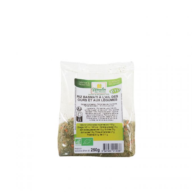 Riz basmati ail ours et légumes bio - 250g