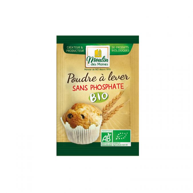 Poudre à lever sans phosphate bio - 8x10g