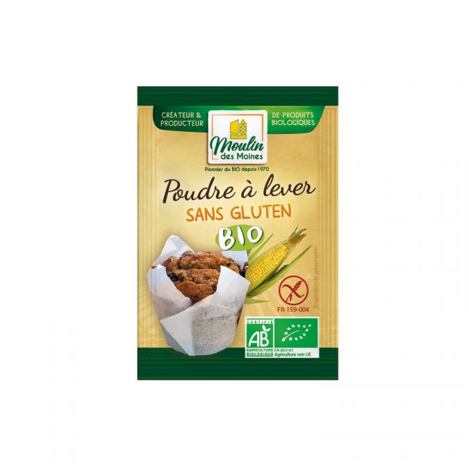 Poudre à lever sans gluten bio - 8x10g