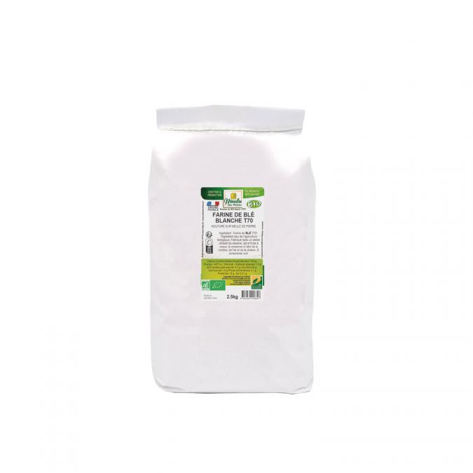Farine de blé blanche T70  meule de pierre bio - 2,5kg