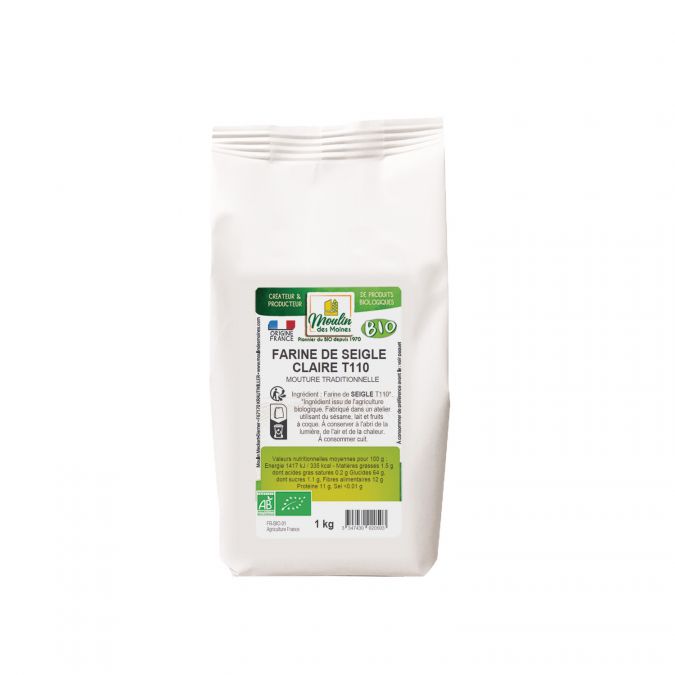 Farine de seigle, claire bio - 1kg