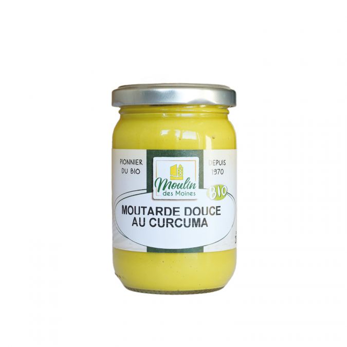 Moutarde douce au curcuma, graines françaises bio - 200g