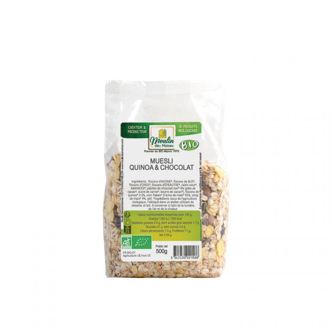 Muesli quinoa et chocolat bio - 500g