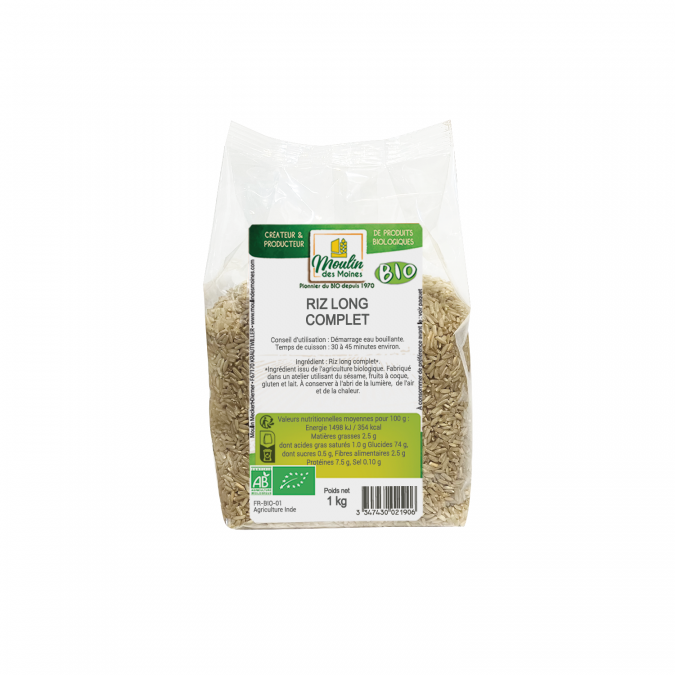 Riz long complet bio - 1kg