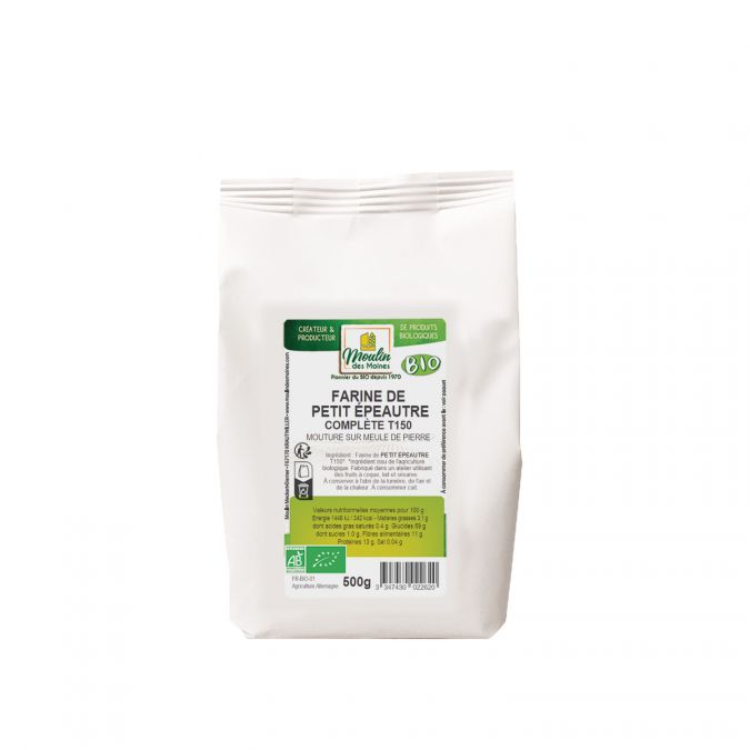 Farine de petit épeautre complète T150 meule de pierre bio - 500g