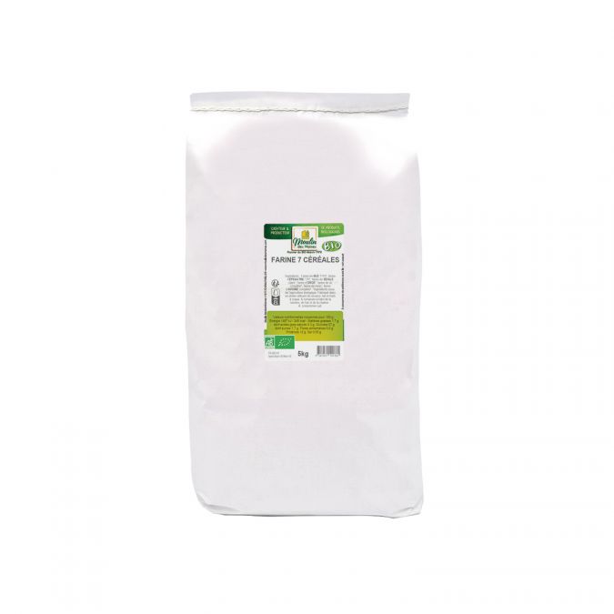 Farine 7 céréales bio (blé, avoine, seigle, orge, maïs, riz et épeautre) - 5kg