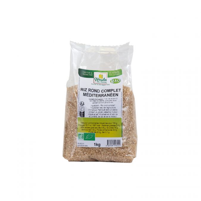 Riz rond complet de méditerranée bio - 1kg