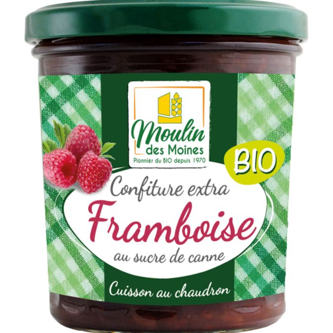 Confiture de framboise sucre de canne bio - 370g