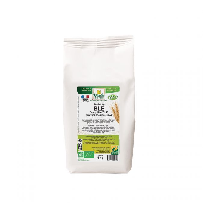 Farine de blé complète T150 bio - 1kg