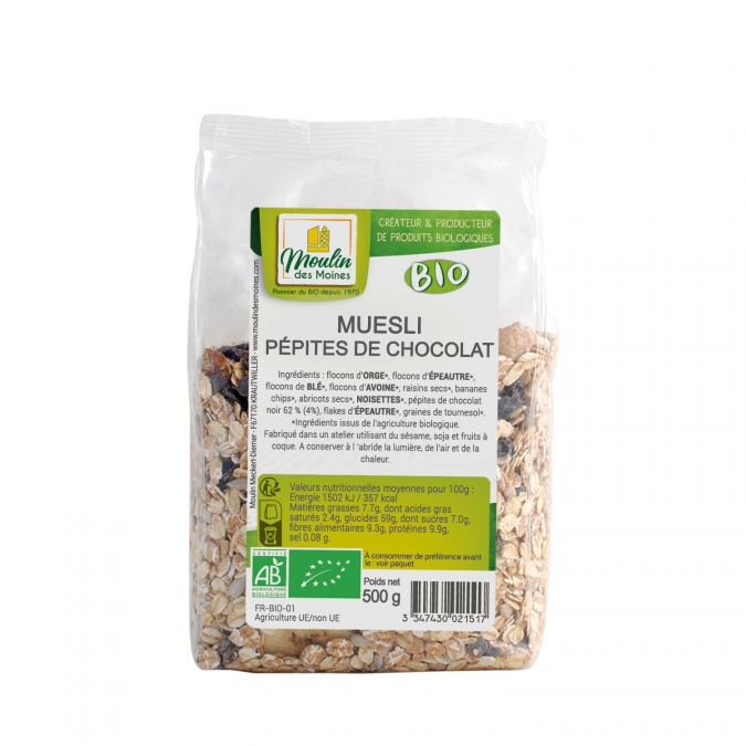 Muesli aux pépites de chocolat bio - 500g