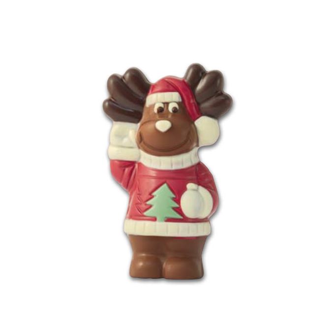 Sujet renne pull noël chocolat au lait 100g n°464 bio