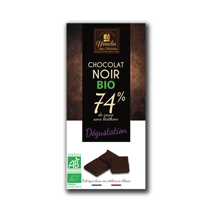 Tablette Chocolat noir 74% 100g bio