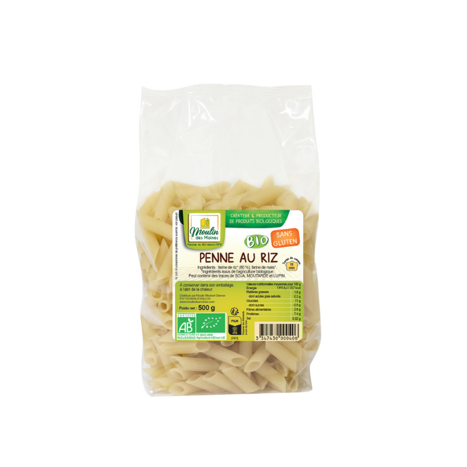 Penne au riz sans gluten bio - 500g