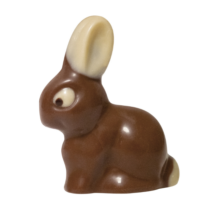 Sujet mini lapinou chocolat au lait-blanc 20g n°455 bio