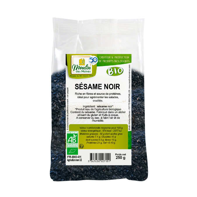 Graines de sésame noir bio - 250g