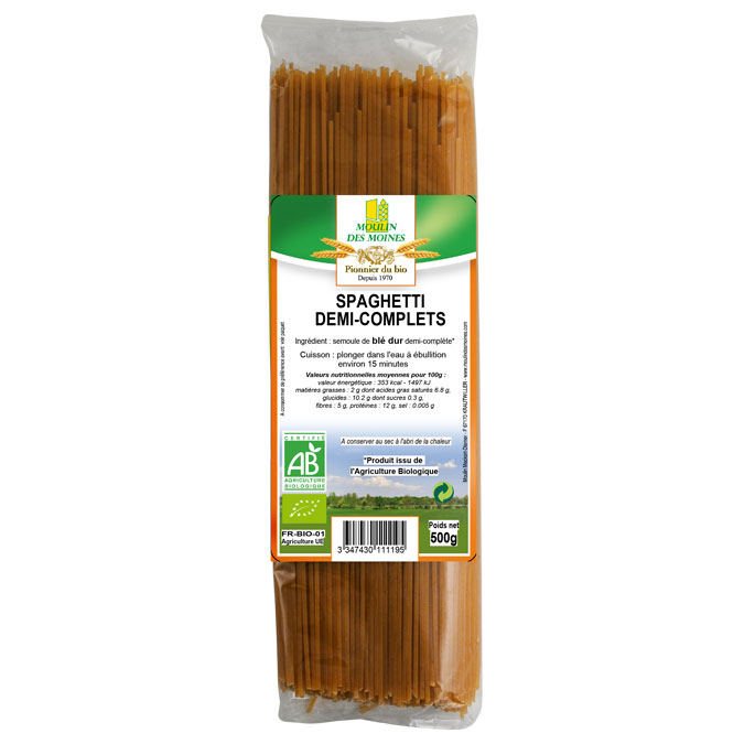 Spaghettis demi-complets 500g bio
