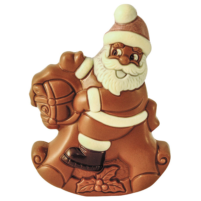 Sujet père noël bascule chocolat au lait 90g n°350 bio