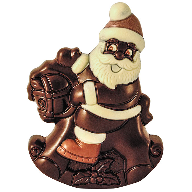 Sujet père noël bascule chocolat noir 130g n°352 bio