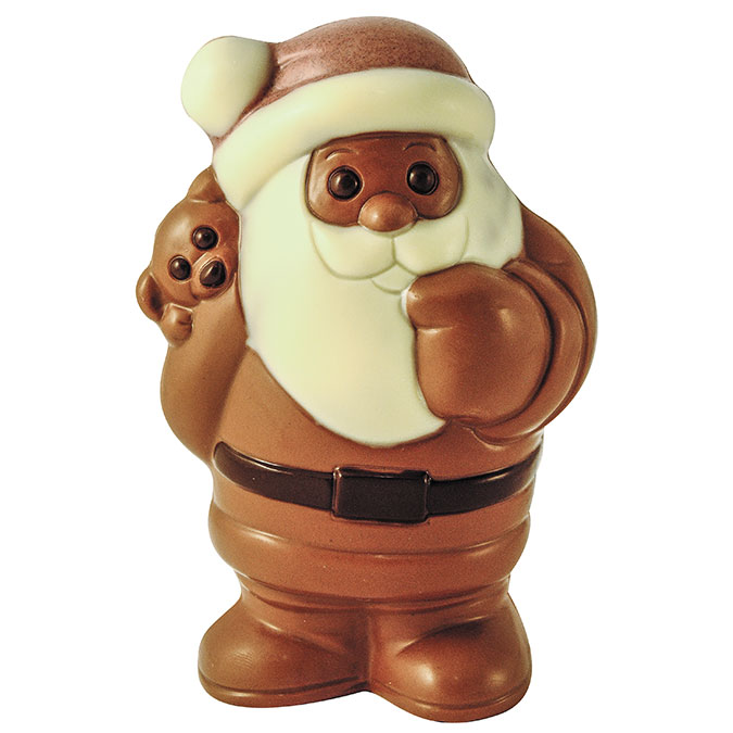 Sujet père noël ourson chocolat au lait 150g n°349 bio