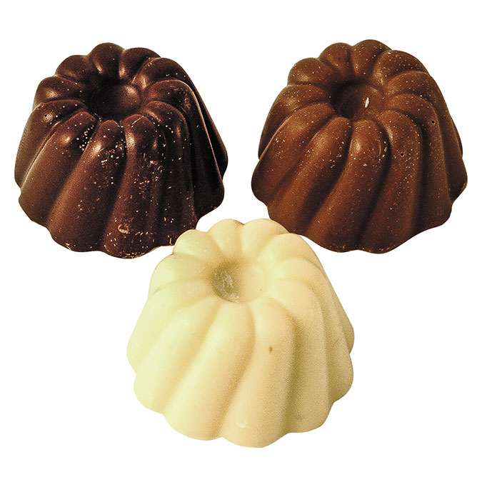 sujet trio kougelhopf fourrés pralinés noir-lait-blanc : sachet 150g n°341 bio